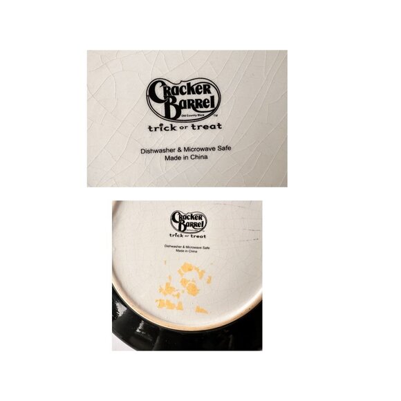 VTG Cracker Barrel Trick or Treat Snack Plates Halloween Owl Jack O Lantern READ - Picture 8 of 12